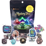 Haxtec Mystery Dice Set Metal DND Dice Wide Range of Patterns Polyhedral Gaming Dice for Tabletop & 