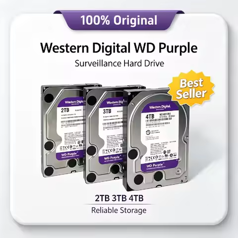 WD Purple 1TB/2TB/3TB/4TB Surveillance Internal HDD SATA 6Gb/s 64MB Cache 3.5" 24/7 AllFrame for DVR