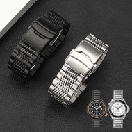 Solid Steel Metal Double Lock Buckle Watchband For Citizen Tissot IWC Seiko Omega Watch Band Belt Men 18 20 22 24Mm Watch Strap