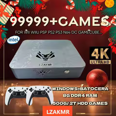 LZAKMR NEW Upgrade AK1 Pro Game Box Dual System Windows11 2TB Game System 99999+GAME For PS2 PS3 WII