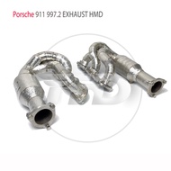 HMD Exhaust Manifold High Flow Downpipe for Porsche 911 997.2 Car Accessories With Catalytic Header 
