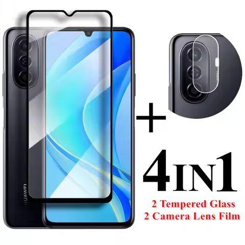 4in1 For Huawei Nova Y70 Glass Nova Y70 Tempered Glass 2.5D Full Cover Screen Protector Huawei Nova 