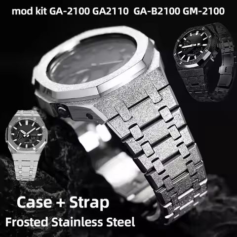 Mod Kit for Casioak GA2100 GM2100 Gen4 Modification Kit Bezel Stainless Steel Frosted Case Band for