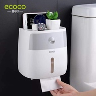 Hộp đựng giấy vệ sinh Ecoco có ngăn kéo kèm miếng dán cường lực hộp đựng giấy vệ sinh không thấm nướ
