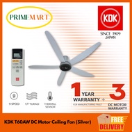 KDK T60AW DC Motor Ceiling Fan (Silver) * 1 YEAR LOCAL WARRANTY * READY STOCKS
