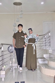 Gamis Couple Klara set hijab dress klara kombinasi set hijab fashion muslim terbaru jt fashion