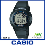 นาฬิกา รุ่น นาฬิกา Casio นาฬิกาข้อมือ นาฬิกาเด็ก รุ่นF-200W-1A / F-200W-2A / F-200W-2B / F-200W-9A กันน้ำ100M  แบตเตอรใช้งาน10 ปี ของแท้100% ประกันศูนย์ CASIO1 ปี จากร้าน MIN WATCH