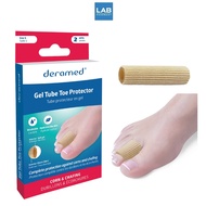 Deramed Footcare Gel Tube Toe Protector Ribbed Size M 2pcs/box เดอราเมด ปลอกหุ้มเจลปิดแผล,กันกระแทกและเสียดสี ช่วยลดแรงเสียดสีที่บาดแผล สมานแผลให้หายเร็วขึ้น มี Mineral oil 2ชิ้น/กล่อง