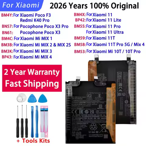 100% Original Battery For Xiaomi Mi Mix Redmi 1 2 2S 3 4 Mi 11 Mi11 Lite Ultra Pocophone Poco X3 F3 
