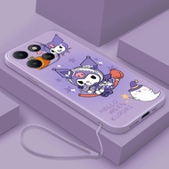 Honor X7d 5G X6C X5C Liquid Silicon Case Cute Kuromi Casing Candy Color Cover