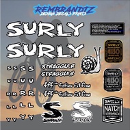 Bike frame decals set for Surly Straggler - printed and cut-out/stencil
