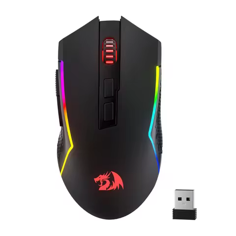 Redragon M693 LIT Wireless Gaming Mouse, 12800 DPI Mice w/ 3-Mode Connection, BT & 2.4G Wireless, 7 