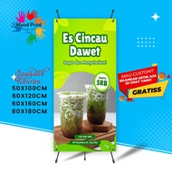 Cetak Spanduk Banner Jualan Cincau Dawet Hijau MMT Spanduk Custom 60x160