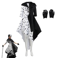 Halloween101Loyal Dog cos Dress Black and White Witch Cruella ·Devil Spotted Costume Performance Out