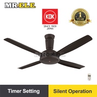 KDK 56"/140cm Remote Control Ceiling Fan 4blade (Brown K14XZ-PBR/Grey K14XZ-GY)