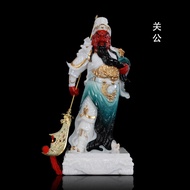 Yuantong Craft White Marble Painted Wu Guan Gong Ornaments Guan gong potrait Lord guan the second Lord Guan Ornaments