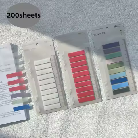 200 Sheets Transparent Sticky Notes Self-Adhesive Reading Annotation for Books Notepad Bookmarks Mem