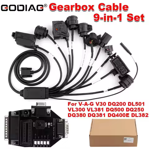 GODIAG Gearbox Cable 9-in-1 Set for VAG V30 DQ200 DL501 VL300 VL381 DQ500 DQ250 DQ380 DQ381 DQ400E D