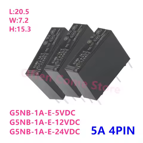 10Pcs New Original G5NB -1A-E-5VDC G5NB-1A-E-12VDC G5NB-1A-E-24VDC 5A 4PIN Compatible HF46F ALDP112 