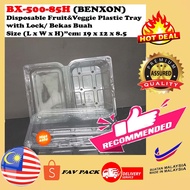 BX-500-85H (BENXON) Fruit & Veggie Tray with Lock/ Disposable Plastic Clear Food Box/ Bekas Buah (50