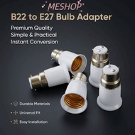 MESHOPMY B22 To E27 Adapter, Heat Resistant Edison Screw LED Lamp Adapter, Durable Anti Burning B22 