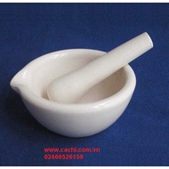 Ceramic mortar and pestle for grinding laboratory samples, diameter 10cm