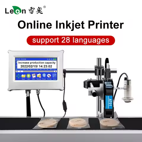 12.7mm Online Inkjet Printer 28 Languages Automatic Coding Machine Mask Online Inkjet Printer Therma