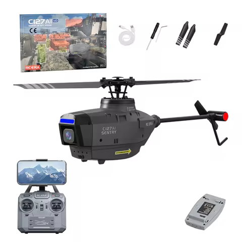 C127AI RC Helicopter Drone with 1080P Camera 5G WiFi AI Tracking Brushless Motor Flybarless Optical 