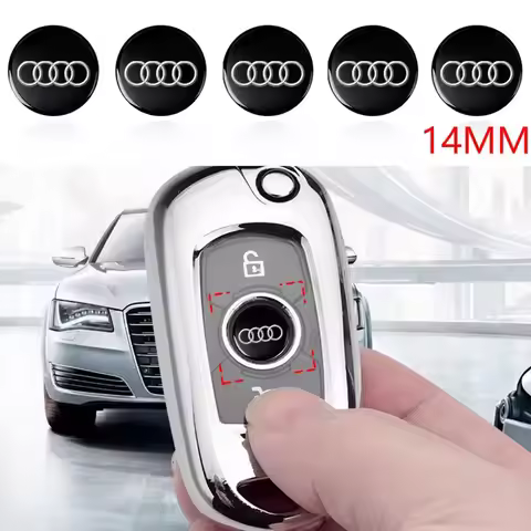 14mm Aluminum Car Badge Remote Key Sticker Auto Decal Decoration Accessories For Audi A4 B5 B6 B7 B8