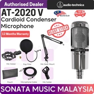 AUDIO TECHNICA AT2020V CARDIOD CONDENSER MIC LIMITED EDITION REFLECTIVE SILVER FINISH Package D AT-2