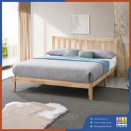 HI SEASON Muji Style Queen Size 100% Rubber Solid Wooden Bed Frame/Rangka Katil Queen Kayu Getah Pep