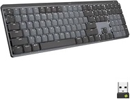 Logitech MX Mechanical Full-Size Wireless Mechanical Keyboard, Tactile Quiet Switches, Low Profile B