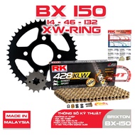 RK Takasago Chain - Brixton BX 150 Chain sprocket, gold Chain, high quality rubber seal XW-Ring