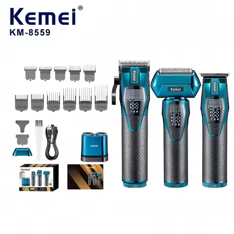 Kemei Hair Clippers Professional Hair Clippers Rechargeable Haircut Machine 0mm Beard Trimmer Cordle