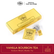 TWG Tea I Vanilla Bourbon Tea l Red Tea Blend l Cotton Teabag Box Gift 15 Teabags / ชา ทีดับเบิ้ลยูจี ชาแดง วานิลลา เบอร์เบิน ที ชนิดซอง บรรจุ 15 ซอง