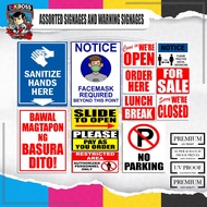 UV PRINTING | A4 SIZE [PART 1] ASSORTED SIGNAGES AND WARNING SIGNAGES ON SINTRA BOARD【INKBOSS】