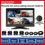 Dashcam Lori 10 Inci 4 Saluran 360 8K Penglihatan Malam Jernih 12-36V 10 Inch 4CH 8K Dashcam Night V