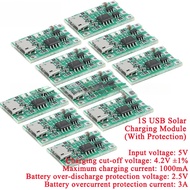 5-10pcs 1S Micro USB 1A 4.2V 3.7V 3.6V 18650 Lithium Battery Solar Charging Board Charger Module TP4