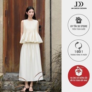 Set Round neck shirt CNY with straps and hem closure 2R03 Pleated skirt 4R01 designed by JM Dress De