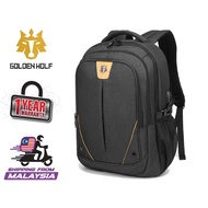 Golden Wolf Falcon Unisex Light Weight Travel USB Student Laptop Backpack (15.6 inch)
