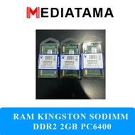 RAM Memory KINGSTON SODIMM DDR2 2GB PC6400 Memori Laptop Notebook