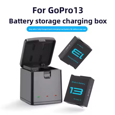 Origina GoPro13 Battery 2100mAh Rechargeable Battery+3-Slots Box Charger for GoPro Hero 13 Black Cam