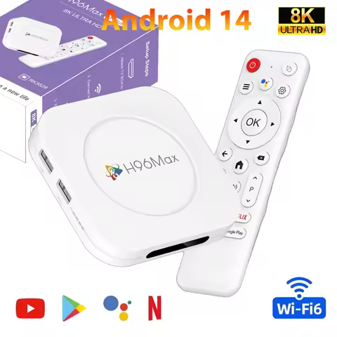 Smart TV Box H96 MAX M1 PLUS Android 14 TV Box Wifi6 Support 4K 8K Video Set Top Box Voice Assistant