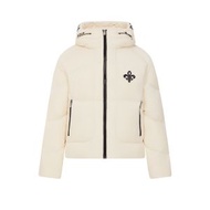 女裝鳶尾花 LOGO 微短版防風防潑水連帽羽絨外套