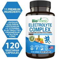 Biofinest Electrolyte Complex Supplement - 11 Hydrating Electrolytes Vitamin B D Minerals Calcium Ma