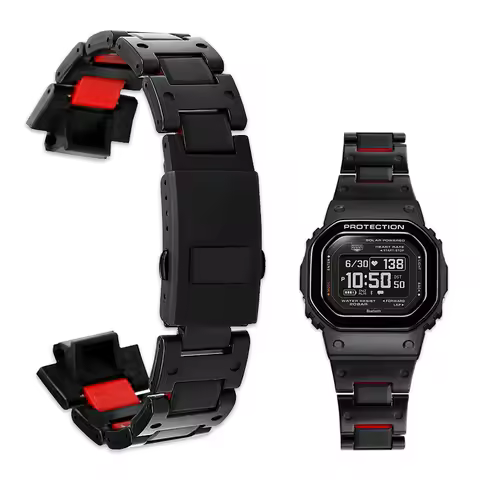 Replacement parts for the Casio DW-H5600MB 3516 movement: plastic-steel band with raised edges, wear