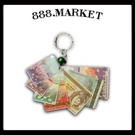 Set of 7 Keychain Creative Mini Malaysia Ringgit Sample Gift Souvenir Collection Travelling Malaysia Note Sample (KC1)