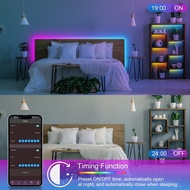 NBBUFF Bedroom LED Light, 91.44cm-30.48m Smart APP Control Music Synchronization Color-changing Ligh