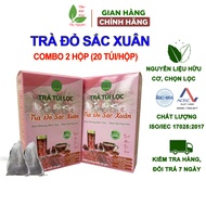 2 hộp trà đỏ sắc xuân Bảo Khang gồm astiso gạo lứt kỳ tử táo đỏ hoa hồng giúp đẹp da thanh lọc cơ th