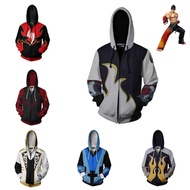 Fighting Games Tekken Kazama Jin Cosplay Costume Zip Hoodie Men's and